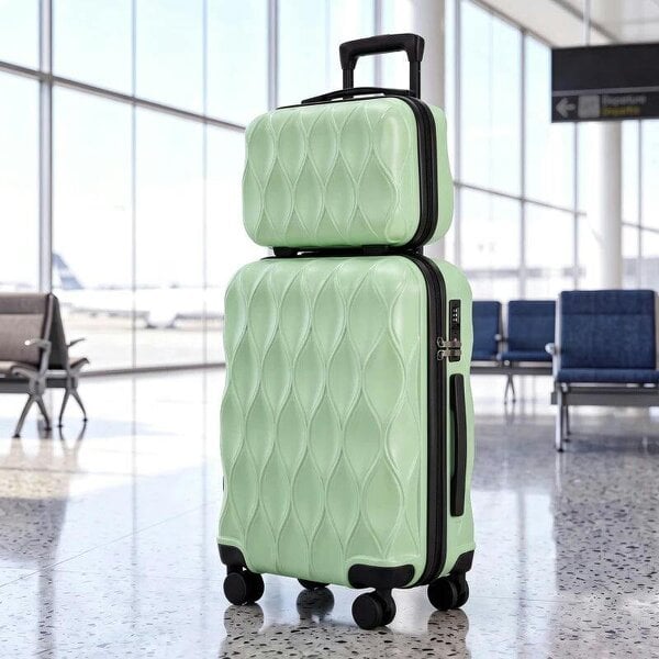 Bobobiy 2-Piece Luggage Set, ABS Hard Shell Carry On Suitcase Set with TSA Lock, Spinner Wheels, 12/20 inch, Green