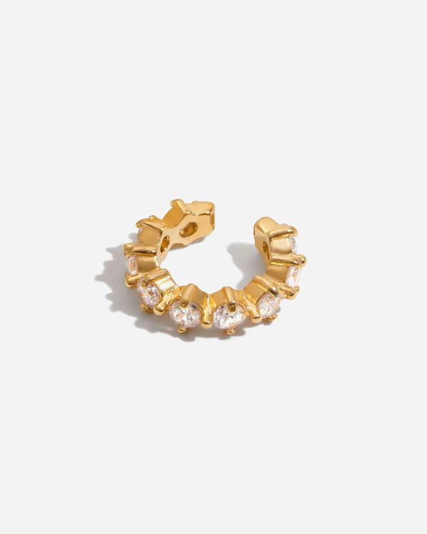 Elk & Bloom Dainty 14k Gold Solitaire Tennis Hoop Ear Cuff
