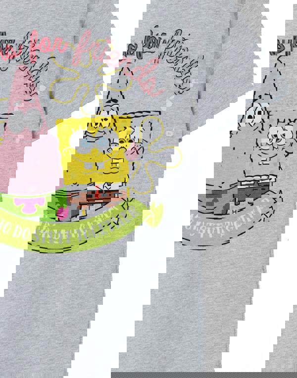 SpongeBob SquarePants Girls Grey F Is For Friends Short Sleeved T-Shirt