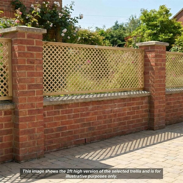 Premier Garden Supplies Privacy Elite Diamond Fence Panel Topper 6ft x 1-4ft Garden Trellis, Decorative Modern Lattice, Wall-Mount, Treated - Wood - 3, 4 or 5 - 3 Pack Height: 3ft x Width: 6ft (182.8cm) x 3 Pack