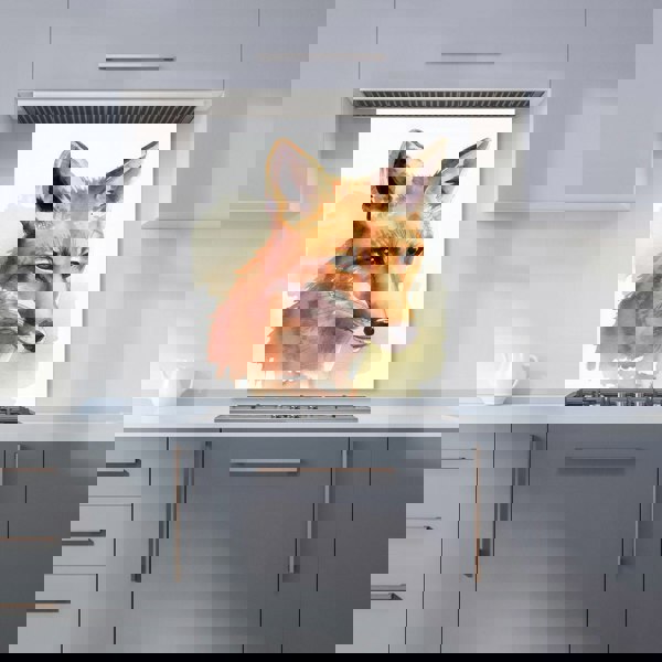Warren Reed - Designer Fox Watercolour Kitchen Splashback