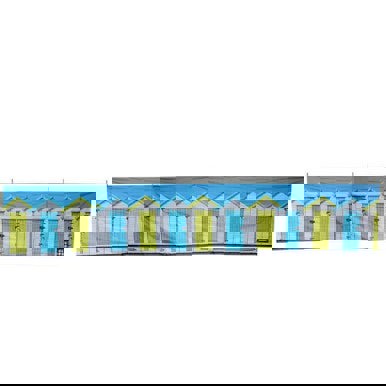 OLPRO Beach Huts 5 Pole Windbreak (Wooden Poles) - 480cm x 130cm