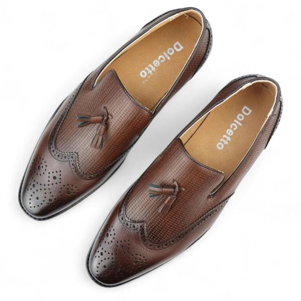 Dolcetto Men's Tassel Moccasin Loafers Smart Slip-On Dress Shoes