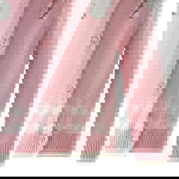 Rachel Riley Pink Gingham Bunny Cardigan