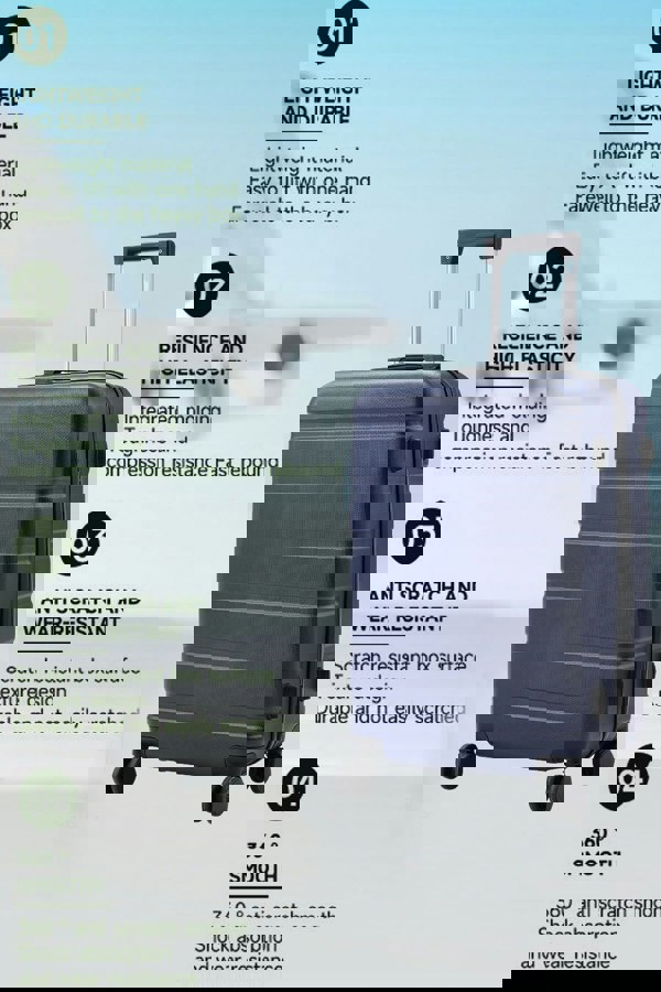 Living and Home Hardshell Rolling Luggage Trolley Travel Case With Combination Lock , 20" Blue