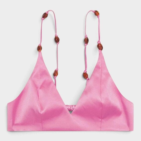 GANNI Double Satin Top Wild Orchid