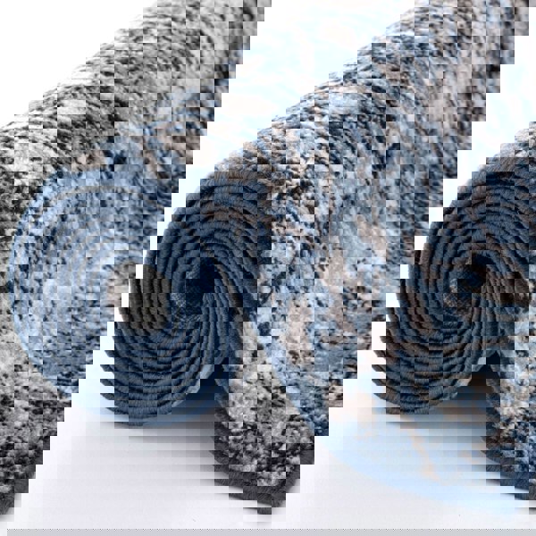 Living Room Rug Vintage Design in Blue Exclusive Elegant Pattern