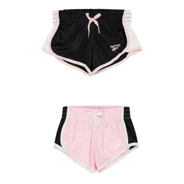 Reebok Girls Jersey Shorts (Pack of 2) - Pink Lady - 