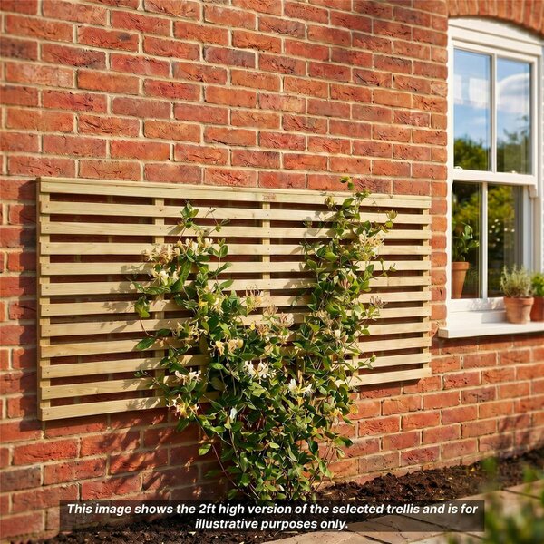 Premier Vogue Fence Panel Topper 6ft x 0-3ft Garden Trellis Decorative Flat Top Venetian Fencing, Wall-Mount, Privacy, Balcony & Patio Screen - Wood - 3, 4 or 5