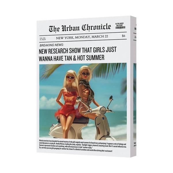 Benjamin Tate Design Canvas 8318 The Urban Chronicle Beach Scene Art Print