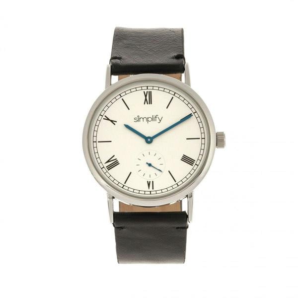 Simplify The 5100 Leather-Band Watch - Black/White - SIM5101