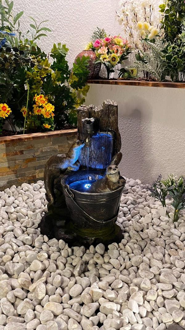 Tranquillity Water Features Otters at Tap Animal Animal Fountain Water Feature