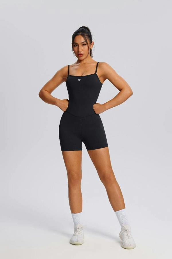 Anniou Adjustable Sling Yoga Bodysuit - Black