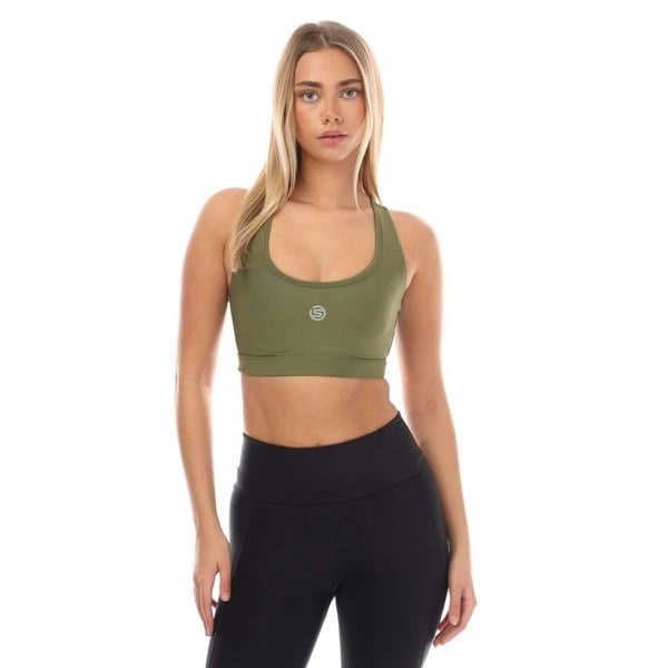 Skins Womens/Ladies Series-3 Active Sports Bra - Khaki Green
