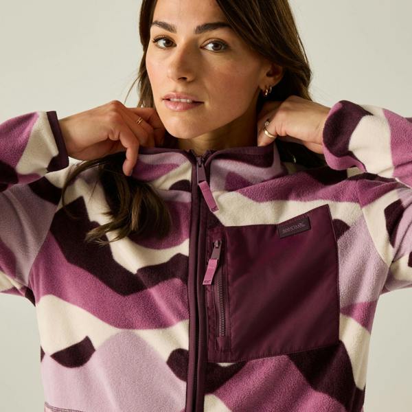 Regatta Womens/Ladies Frankie Mountain Full Zip Fleece Jacket - Light Pink/Deep Burgundy/Off White - 