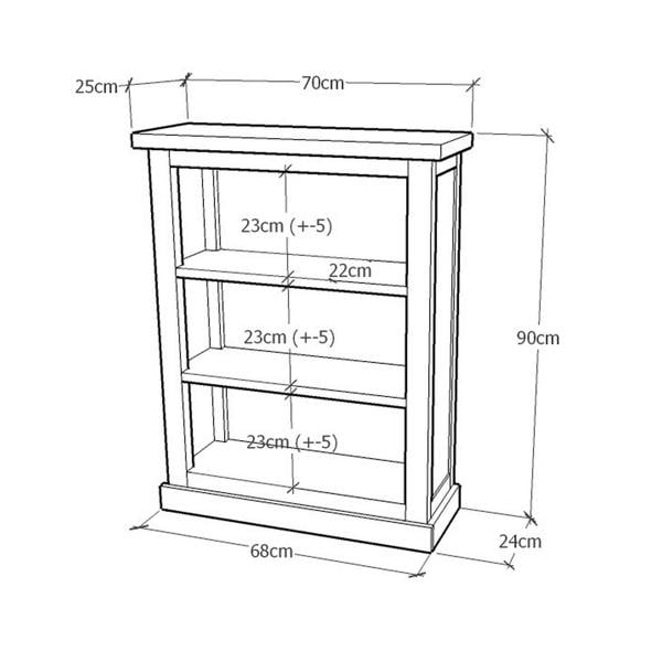 Cabinet Bits Bookcase with Plinth 90x70x25cm