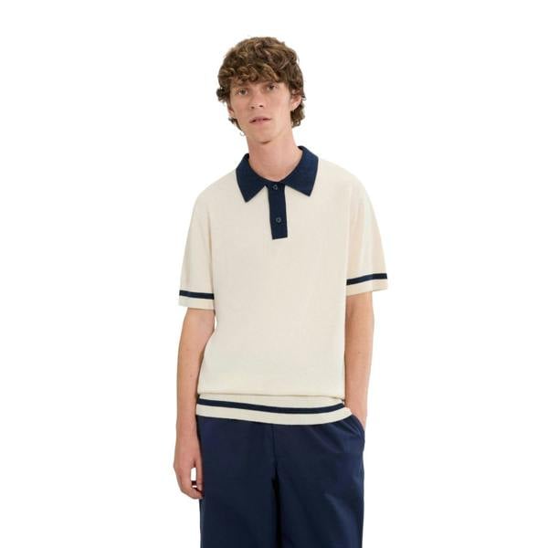Ellesse Mens Tuccia Knitted Polo Shirt - Off White