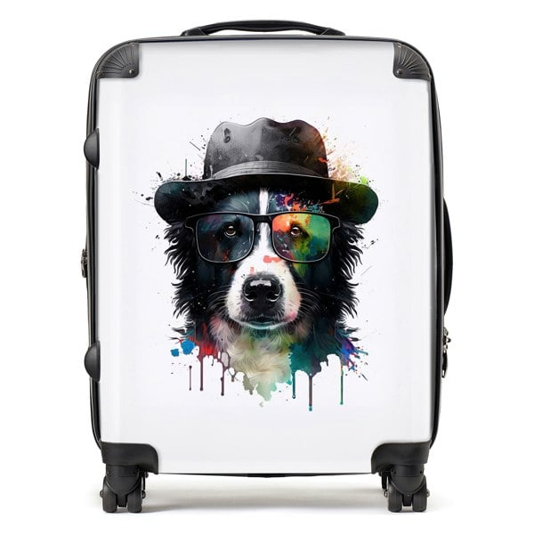 Warren Reed Border Collie Dog Splashart Suitcase