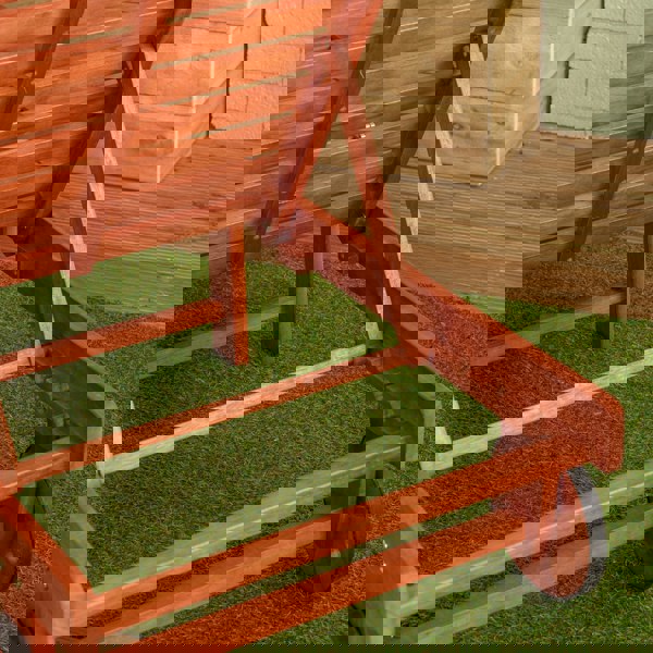 Samuel Alexander 1.9m x 0.6m Outdoor Wooden Adjustable Foldable Sunlounger with Wheels