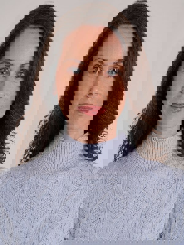 VIZ-A-VIZ Cable Knit Cowl Neck Jumper