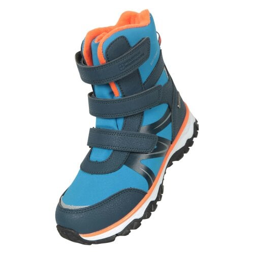 Mountain Warehouse Kids Slope Adaptive Softshell Snow Boots - Blue/Orange