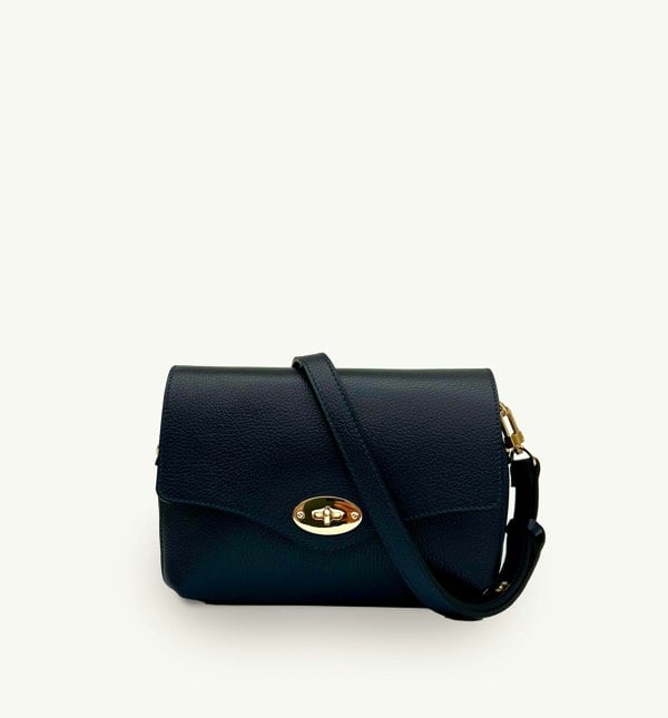 Apatchy London The Maddie Midi Leather Handbag - Navy