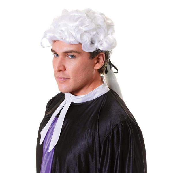Bristol Novelty Unisex Adults Court Wig - White - 