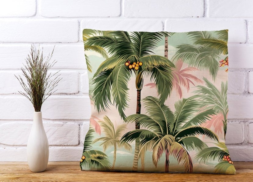 Warren Reed Palm Trees Pattern Cushions