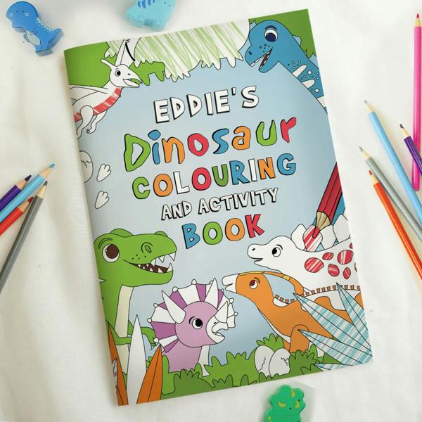 Personalised Dinosaur Colouring And Activity Book - lifestyle shot