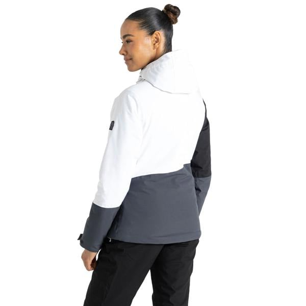 Dare 2B Womens/Ladies Ice Colour Block Ski Jacket - White/Ebony Grey - 
