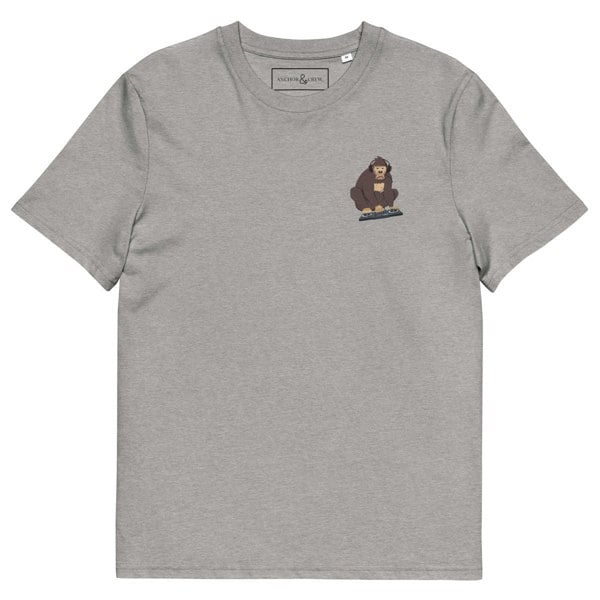 ANCHOR & CREW The DJ Monkey Organic Cotton Embroidered T-Shirt