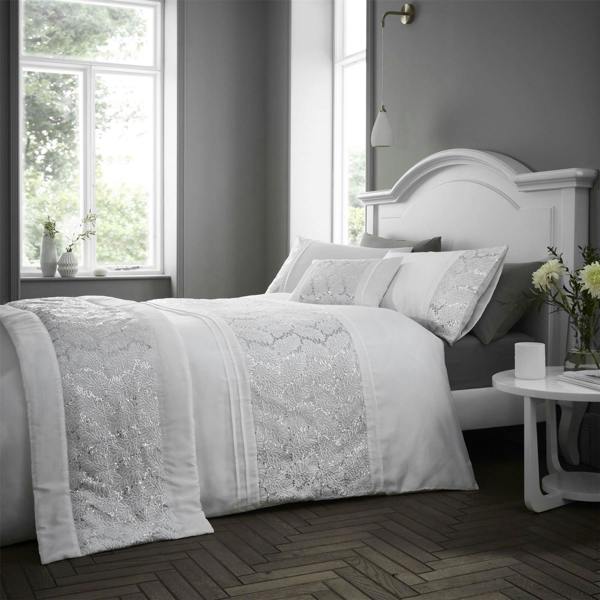 Rouen White Duvet Cover Set