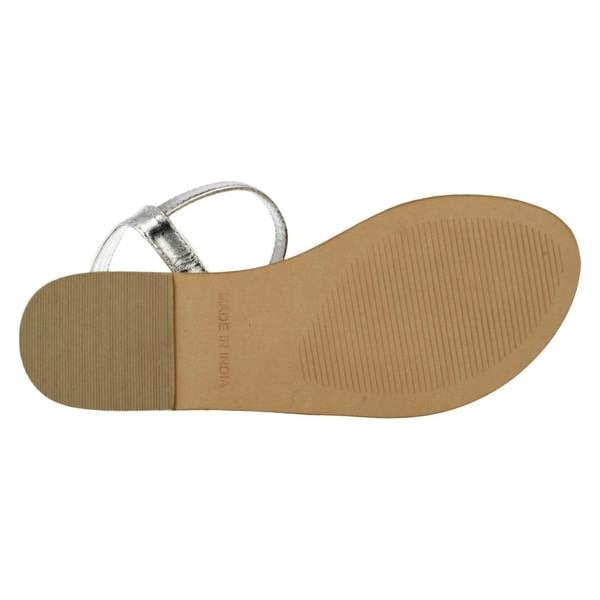 Spot On Ladies Spot On Leather Collection Beaded Sandals