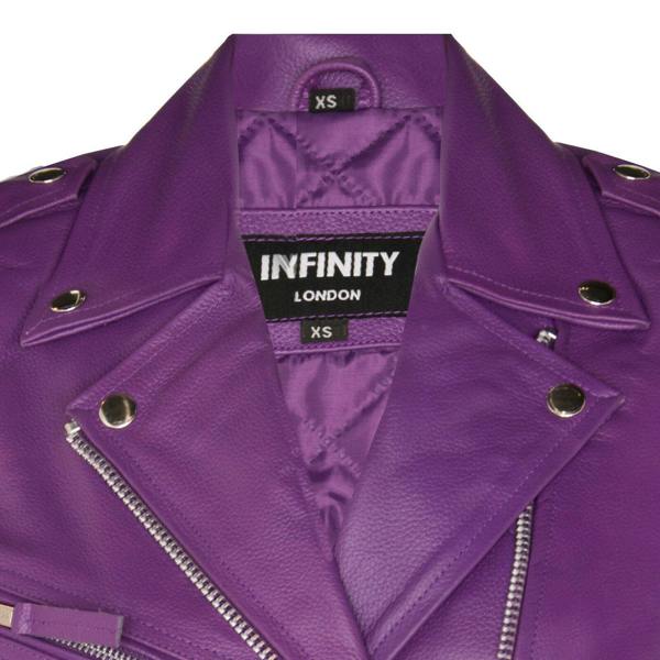 Womens Cowhide Leather Biker Jacket-Mansfield - Upperclass Fashions 