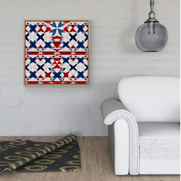 Warren Reed American Flag Abstract Pattern Framed Canvas