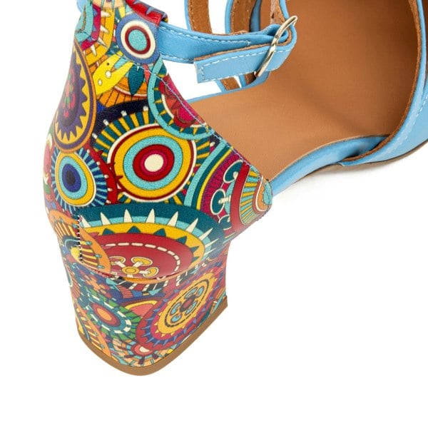 Embassy London Dannii - Blue Signature - Women's leather closed toe comfortable 2.4 inch heel sandal