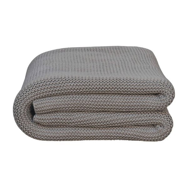 Artisan Furniture Double Grey Knitted Throw