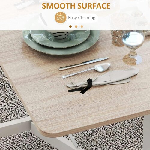 Bobobiy 4-6 Person Drop Leaf Dining Table - Oak