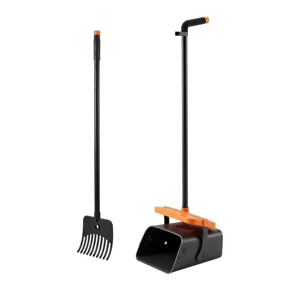 Skylos Pooper Scooper Swivel Bin Rake with Waste Bags Pet Clean Pet Waste