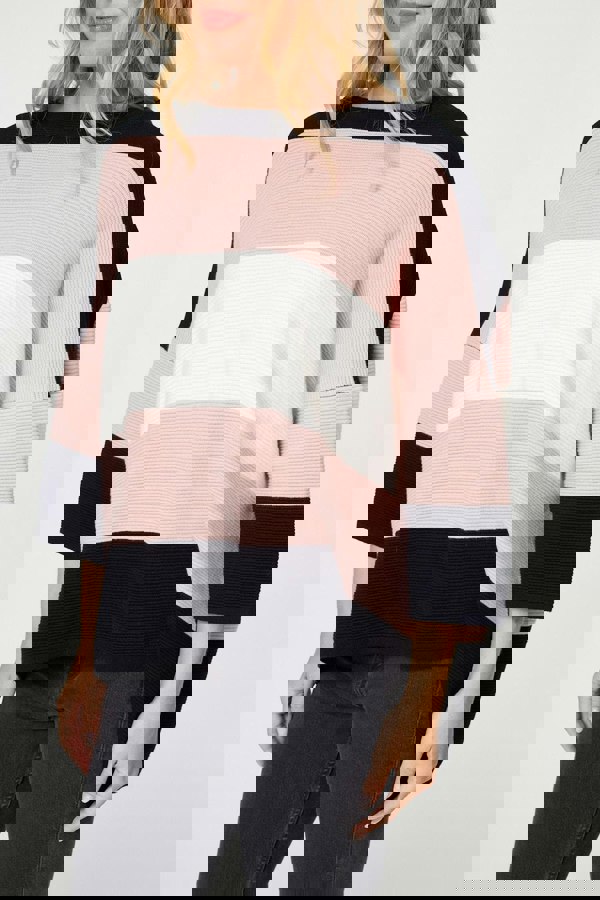 Pink | Colour Block Oversized Batwing Top
