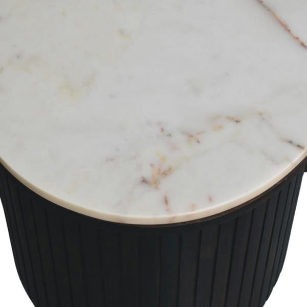 Artisan Furniture Solid Wood Verona Marble Coffee Table, Black with Marble