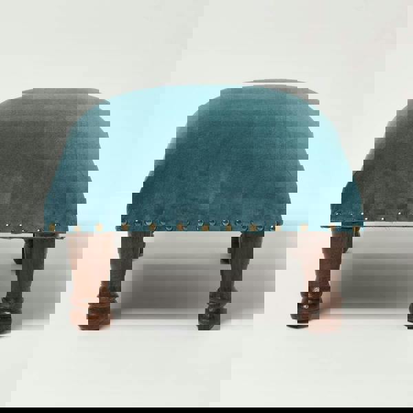 HOMESCAPES Mable Velvet Square & Rectangular Footstool