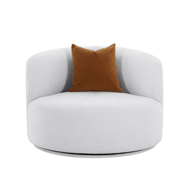 Furniture Edit Fickle Grey Velvet Swivel Chair