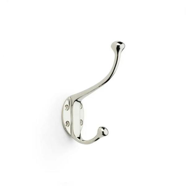 A&W Polished Nickel Traditional Hat and Coat Hook - AW772PN - Single Hook