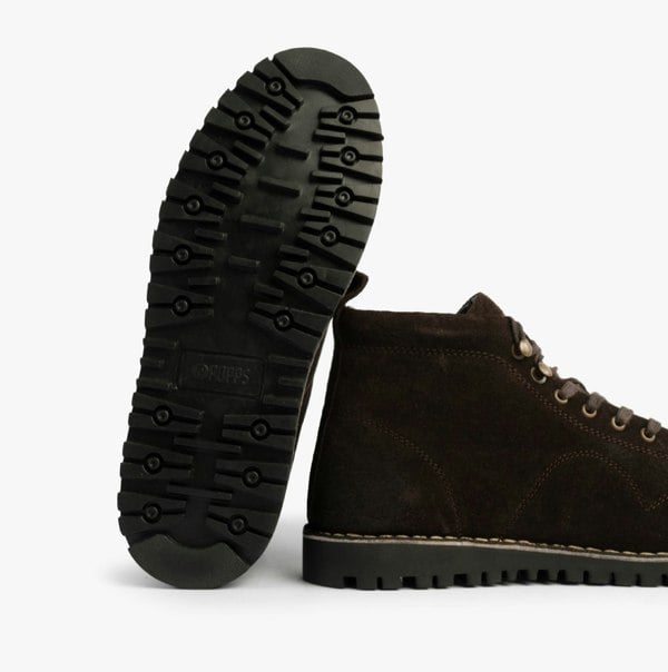 Popps 1961 MOD Mens Suede Boots Brown
