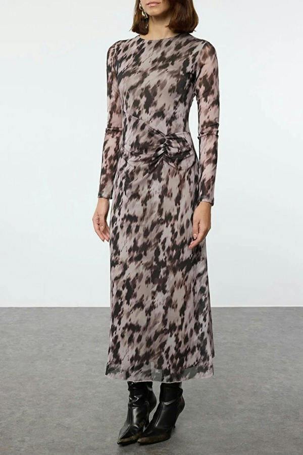 WOVCOR Draped Maxi Knit Dress