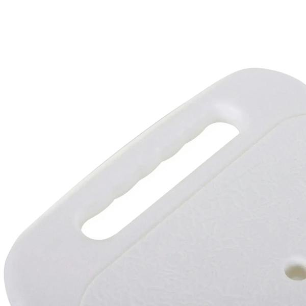 White bath stool chair backrest handle cutout with smooth molded shape