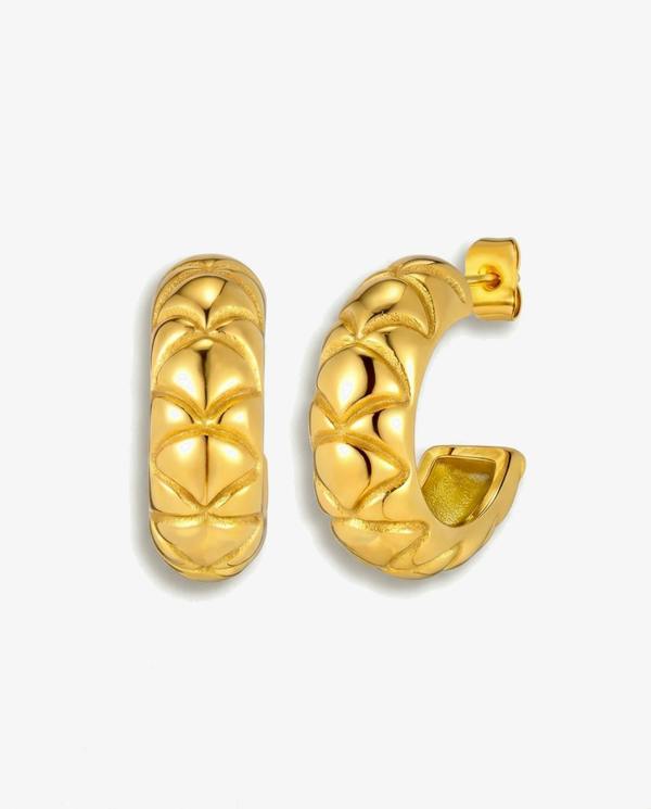 Elk & Bloom Double C 14k Gold Huggie Hoops
