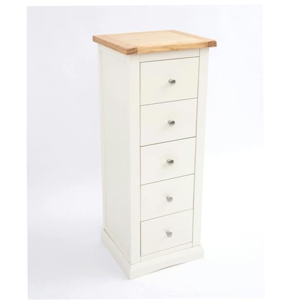 Cabinet Bits Castelli 5 Drawer Narrow Chest of Drawers Chrome Knob