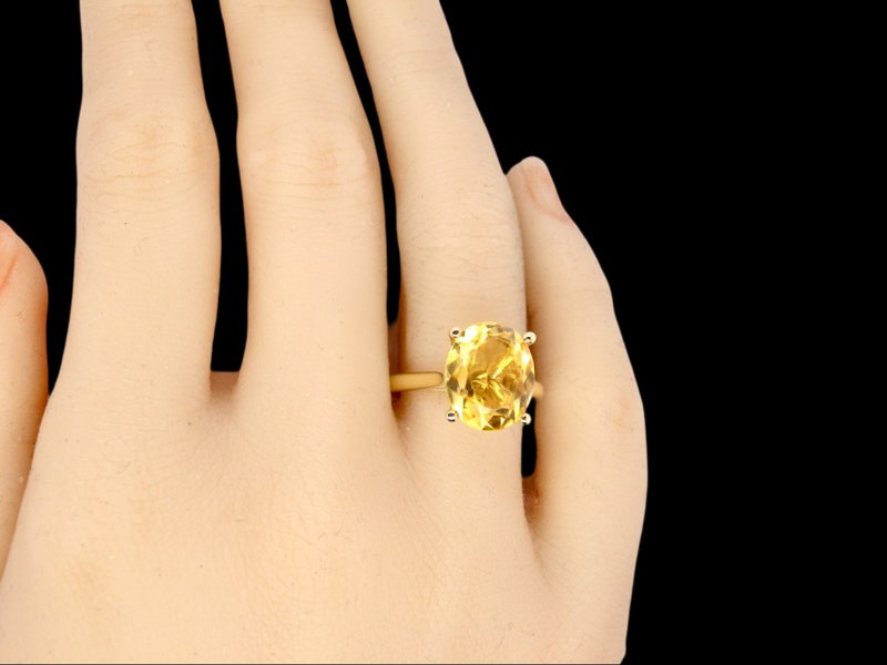 Vintage Tom A yellow citrine dress ring